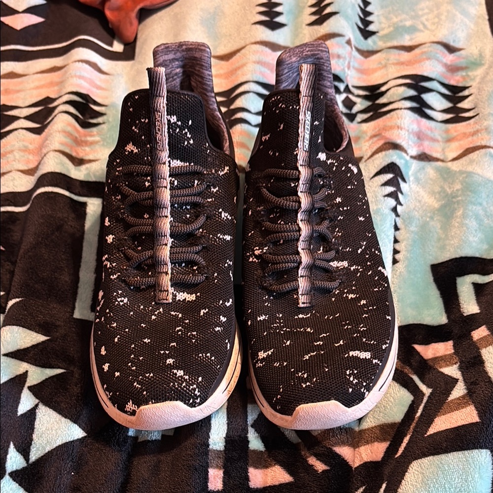 Black and White Patterned Sneakers